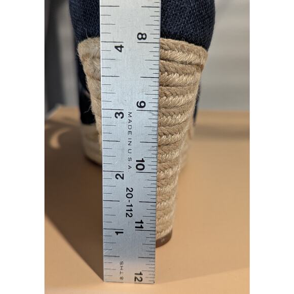 Michael Kors Size 8.5 M Damita Wedge Sandal Heels Women Shoes Navy Espadrille - Picture 8 of 10